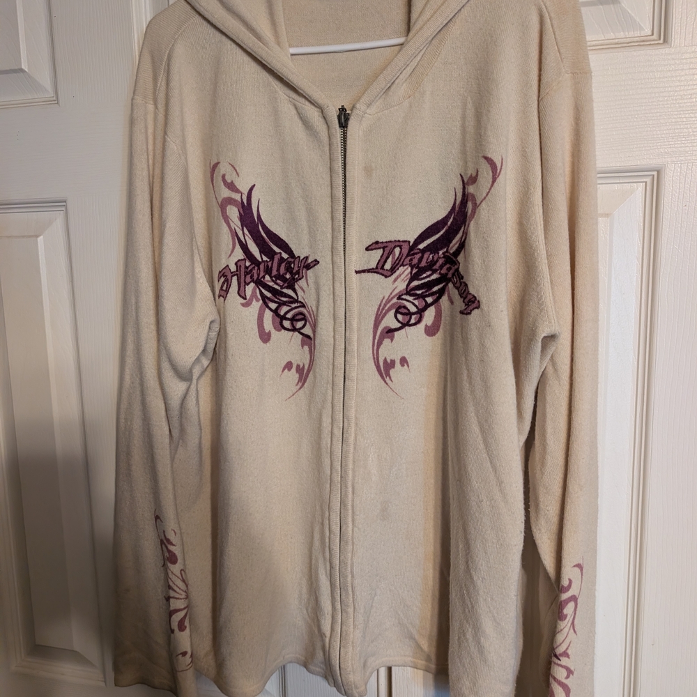Harley-Davidson Cream Hoodie with Black Label